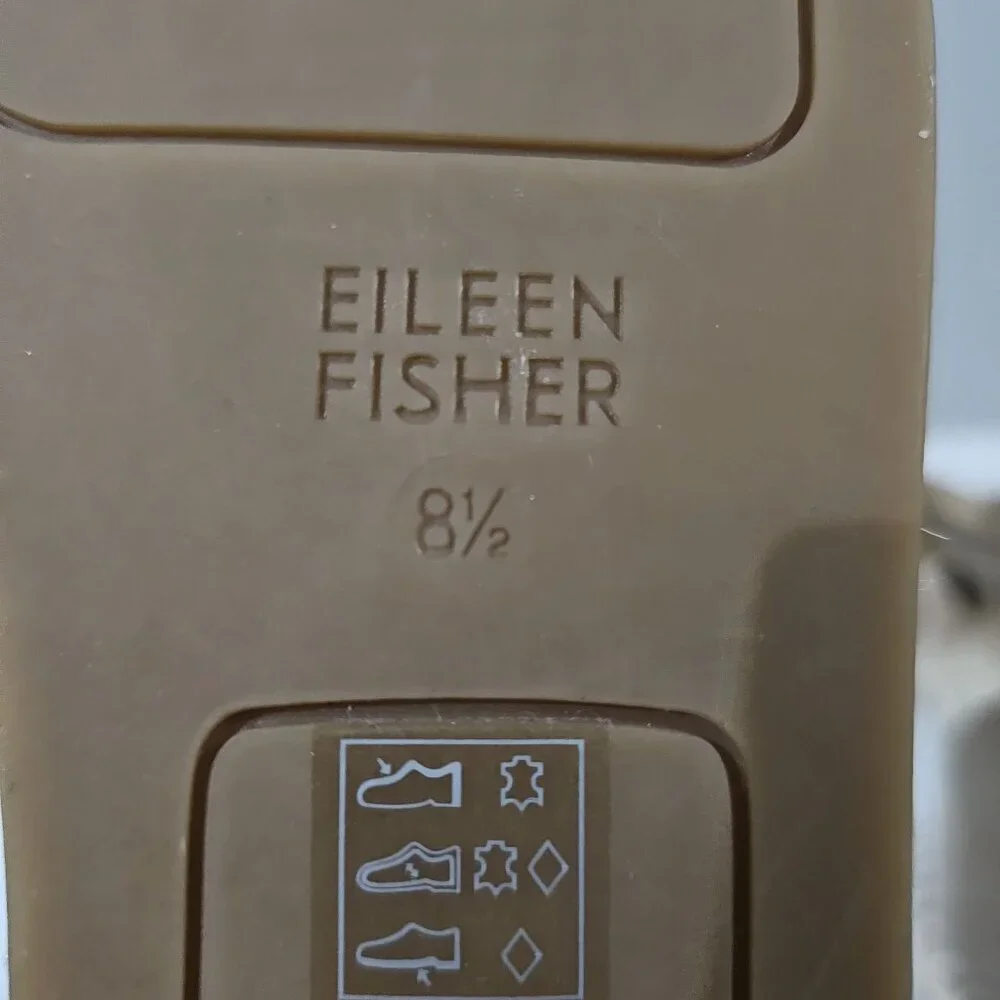 Eileen Fisher Lala Flat Espadrille Womens 8.5 Tan Metallic Leather Sandal NEW